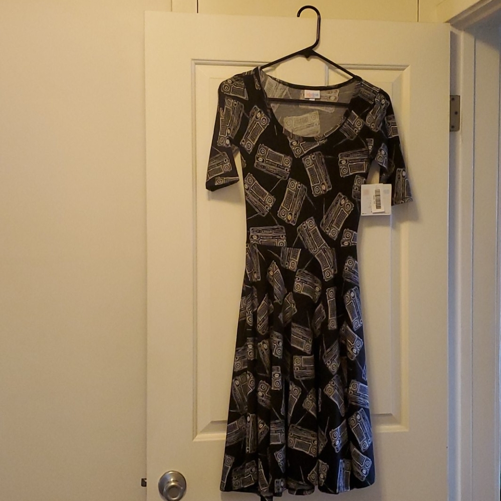 New LLR Boombox/Radio Print Skater Dress, XXS